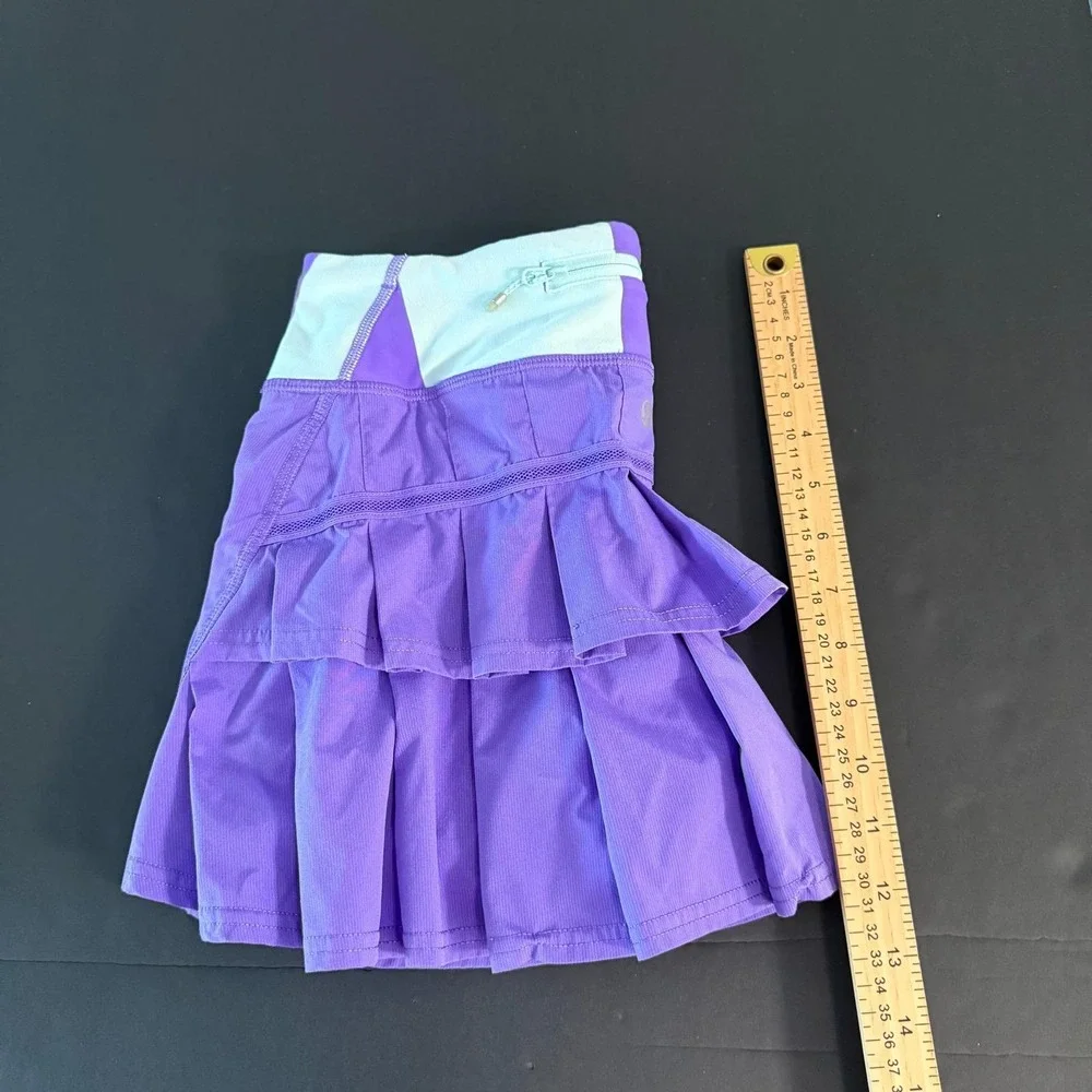 Lululemon Pace Setter Skirt Purple Pleated Tennis Running Skort Women Size 4